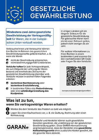 Gesetzliche Gew&auml;hrleistung